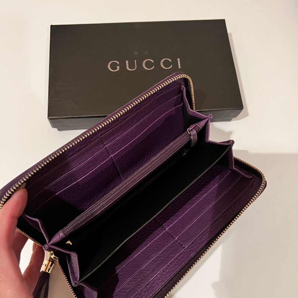 Authentic Gucci Soho GG Leather Continental Zipper Wallet - Picture 2 of 5